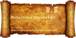 Mateicska Bereniké névjegykártya